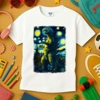 Retro Classic Starry Night Legendary Japanese Kaiju Kids T-Shirt thumb 3