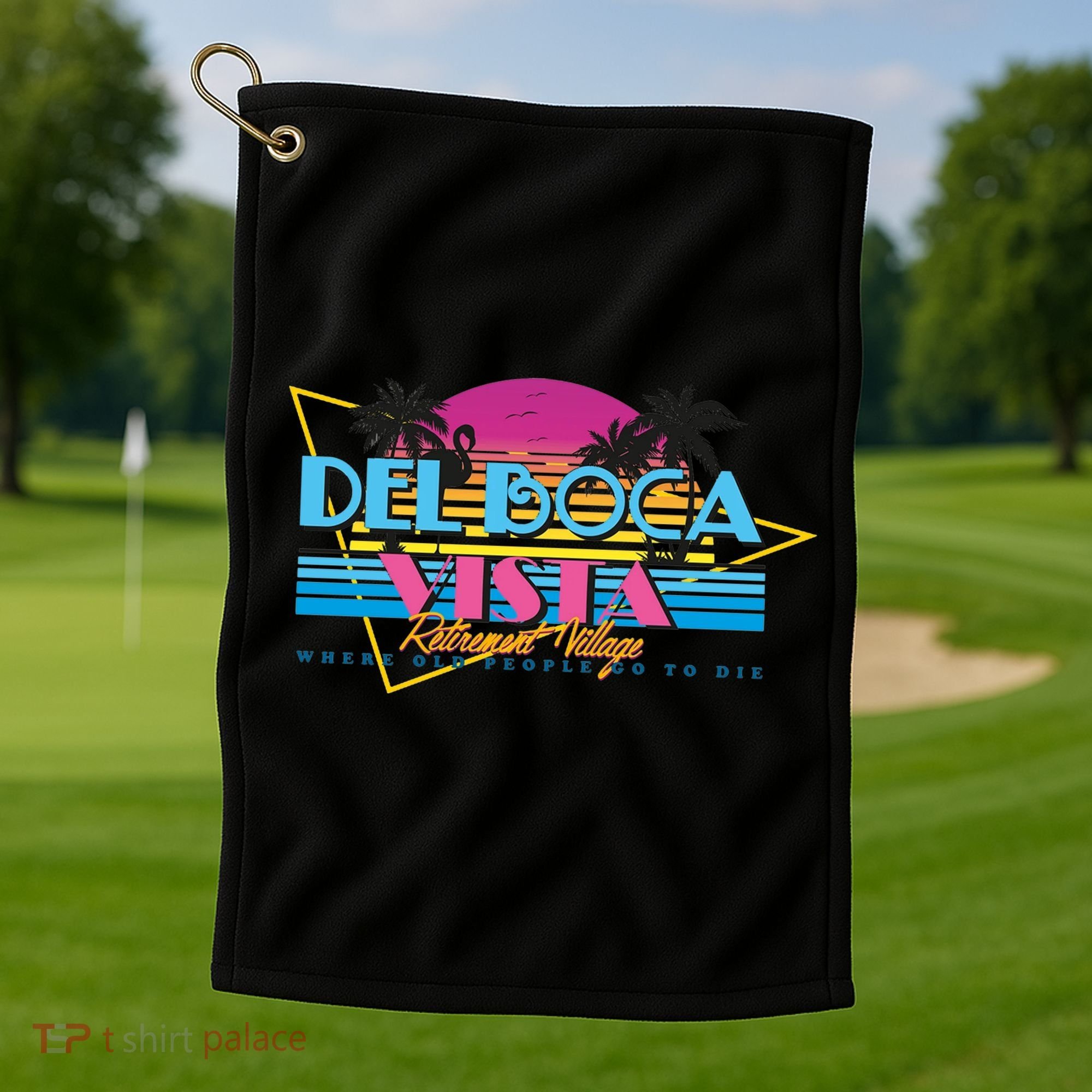 Retro City Summer Trip Golf Towel