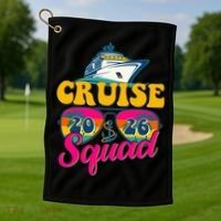 Retro Cruise Squad 2026 Vacation Golf Towel thumb 1