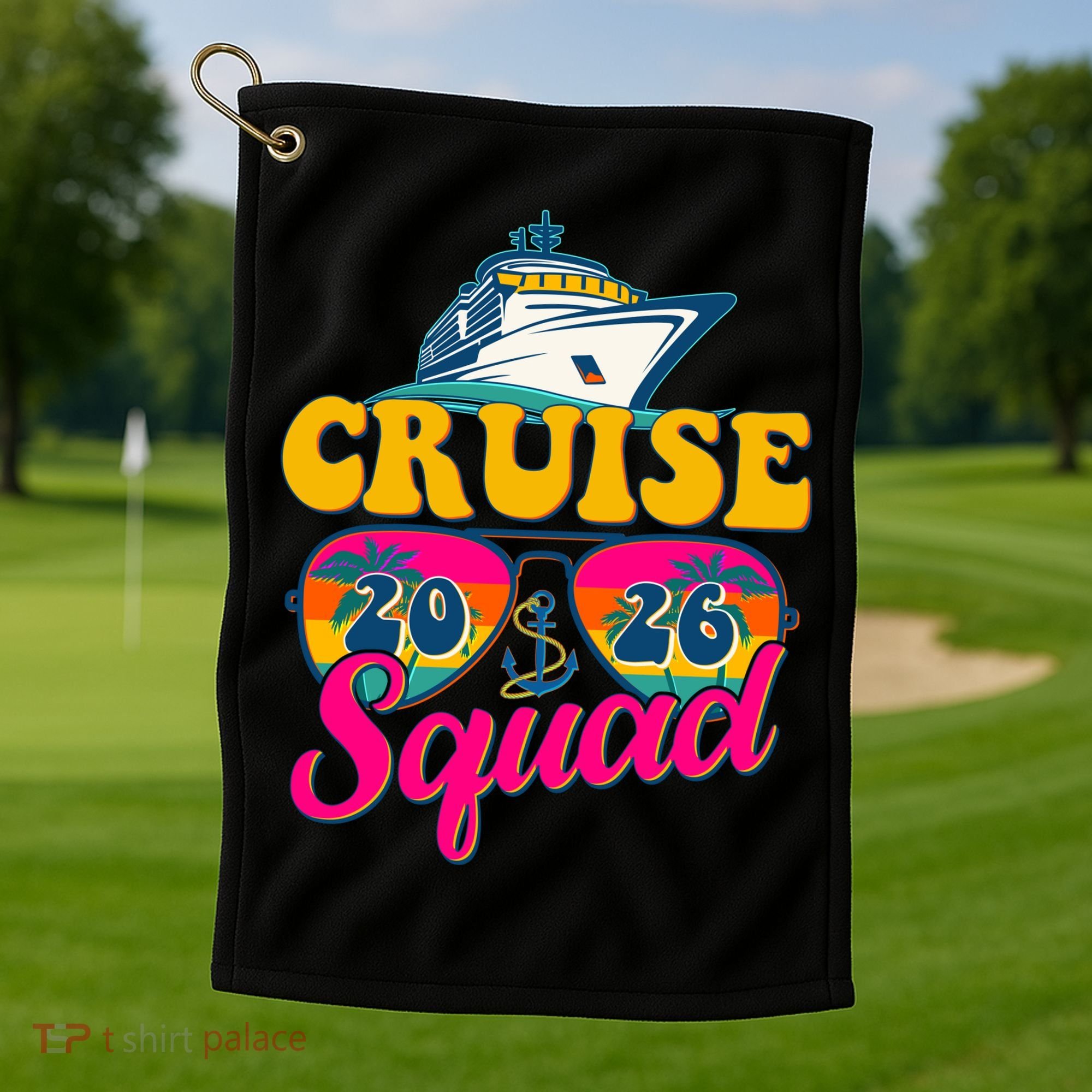 Retro Cruise Squad 2026 Vacation Golf Towel