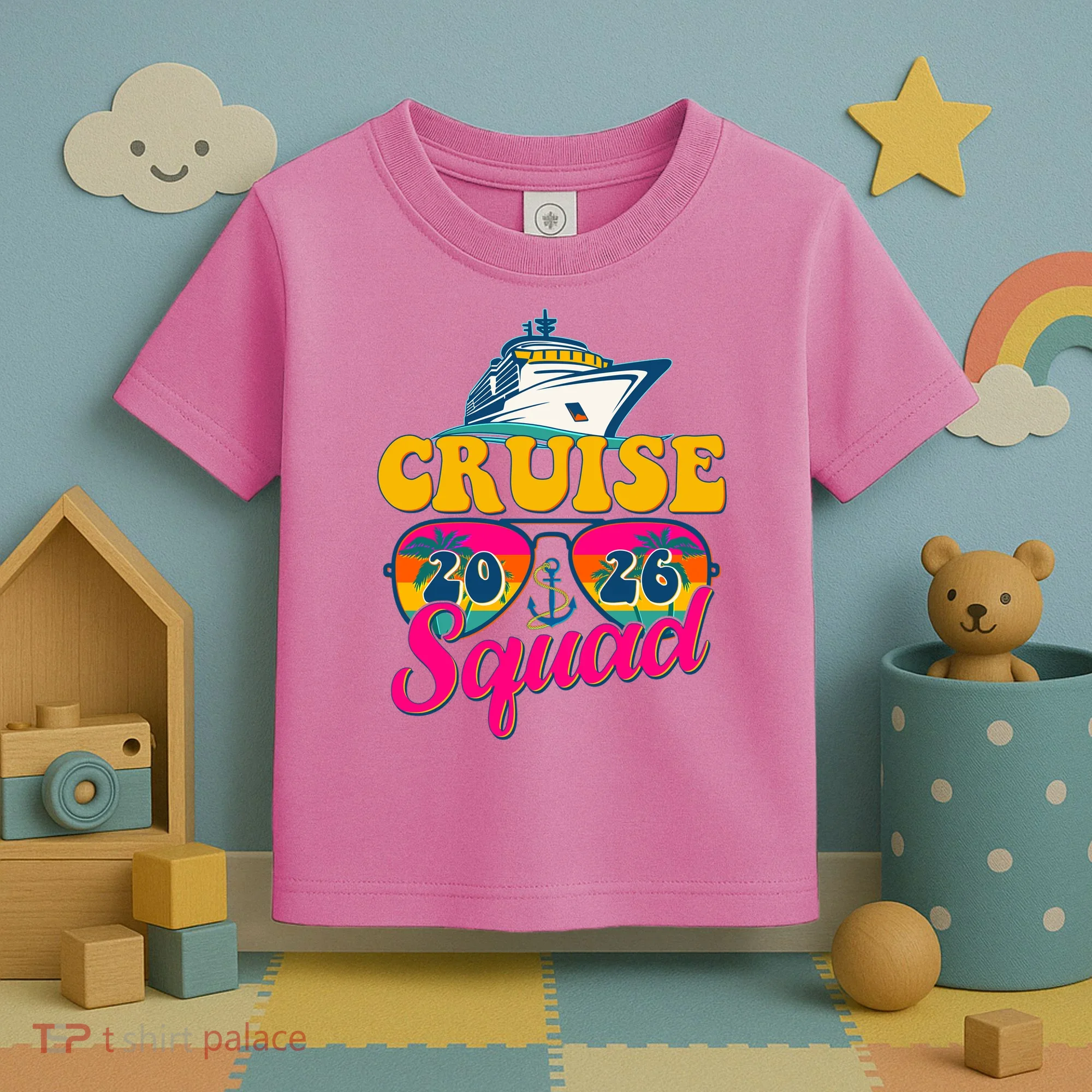 Retro Cruise Squad 2026 Vacation Toddler T-Shirt