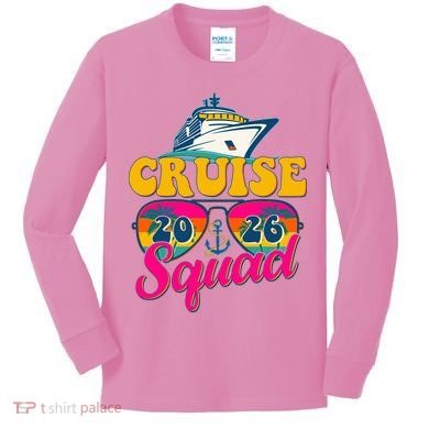 Retro Cruise Squad 2026 Vacation Kids Long Sleeve Shirt