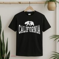 Retro California State Flag Bear Vintage Distressed Graphic T-Shirt thumb 2