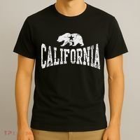 Retro California State Flag Bear Vintage Distressed Graphic T-Shirt thumb 3