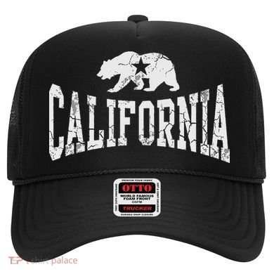 Retro California State Flag Bear Vintage Distressed Graphic Hat