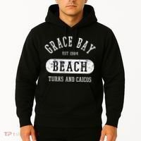 Retro College Style Grace Bay Turks & Caicos Distressed Hoodie thumb 2