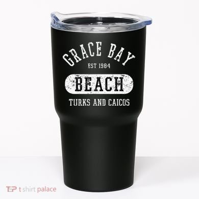 Retro College Style Grace Bay Turks & Caicos Distressed Tumbler