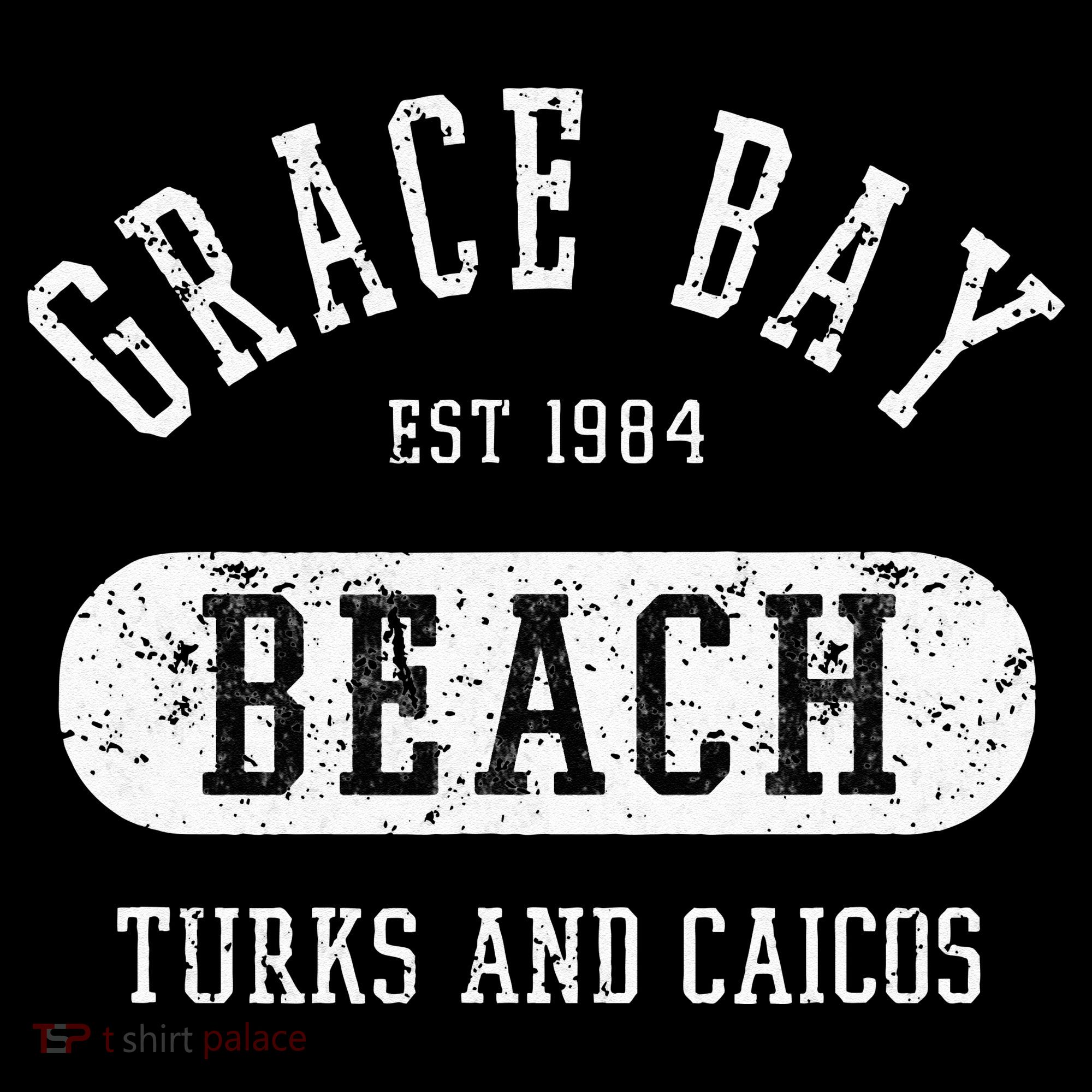 Retro College Style Grace Bay Turks & Caicos Distressed Mousepad