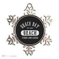 Retro College Style Grace Bay Turks & Caicos Distressed Ornament thumb 0
