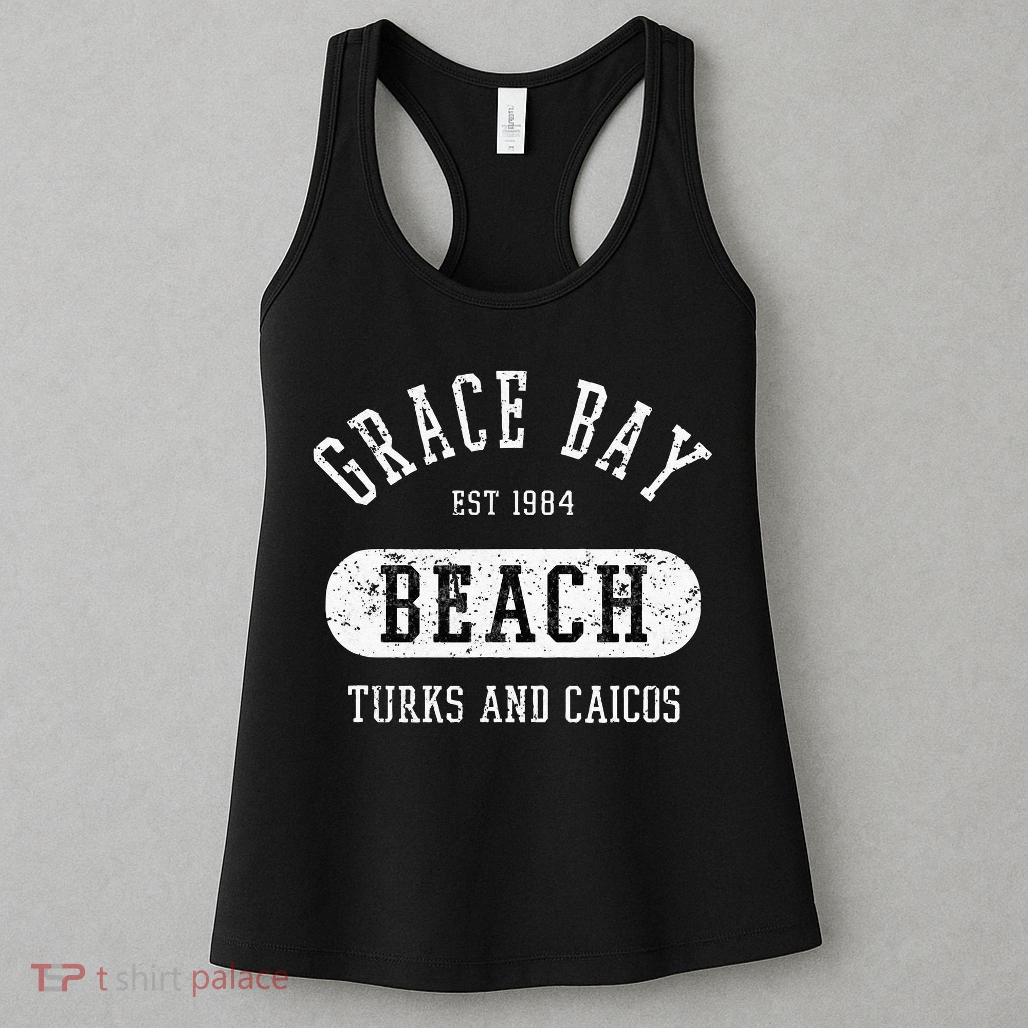 Retro College Style Grace Bay Turks & Caicos Distressed Women's Tank Top