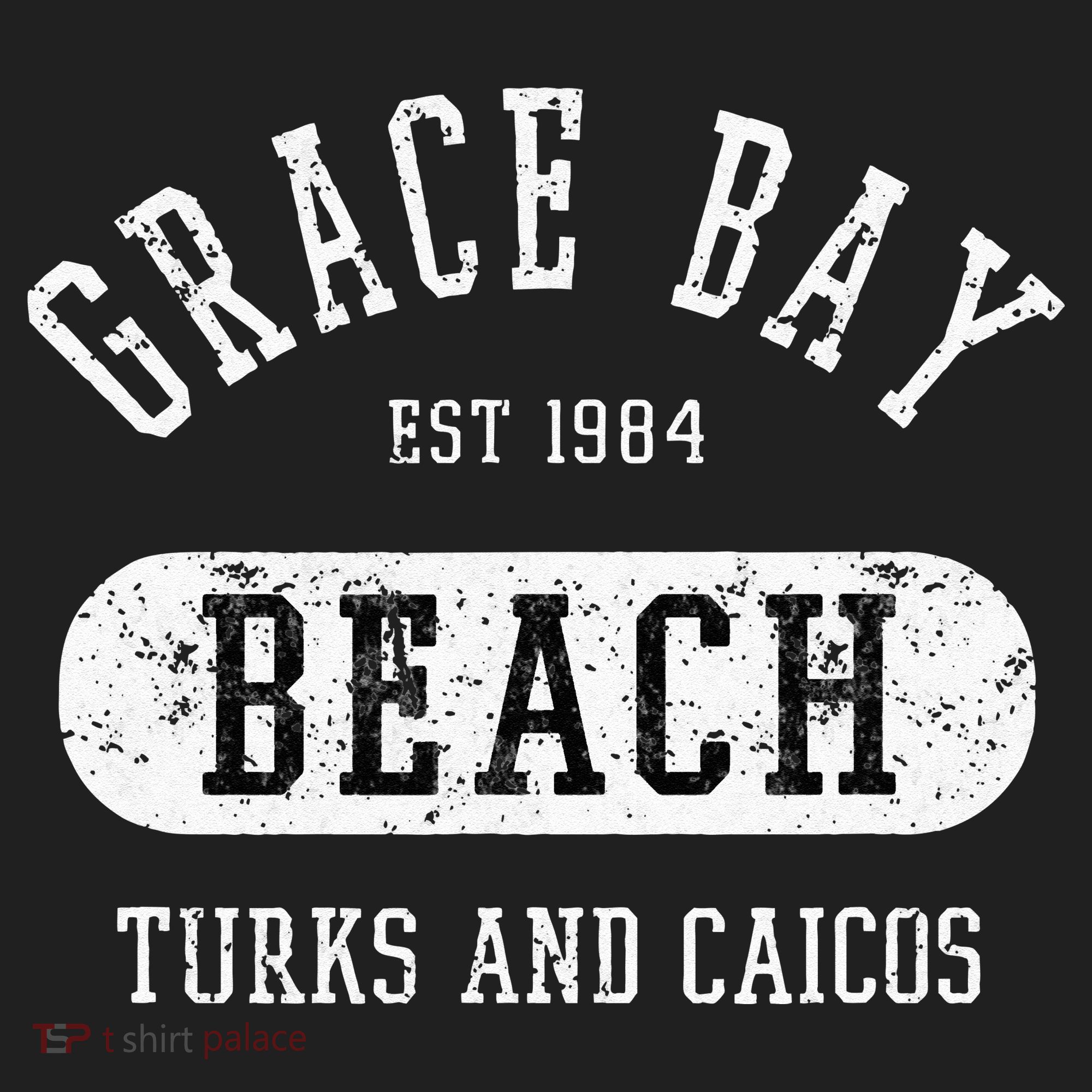 Retro College Style Grace Bay Turks & Caicos Distressed Hat