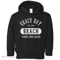Retro College Style Grace Bay Turks & Caicos Distressed Toddler Hoodie thumb 0