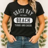 Retro College Style Grace Bay Turks & Caicos Distressed Women's T-Shirt thumb 2