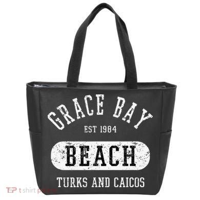 Retro College Style Grace Bay Turks & Caicos Distressed Tote Bag