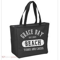 Retro College Style Grace Bay Turks & Caicos Distressed Tote Bag thumb 2