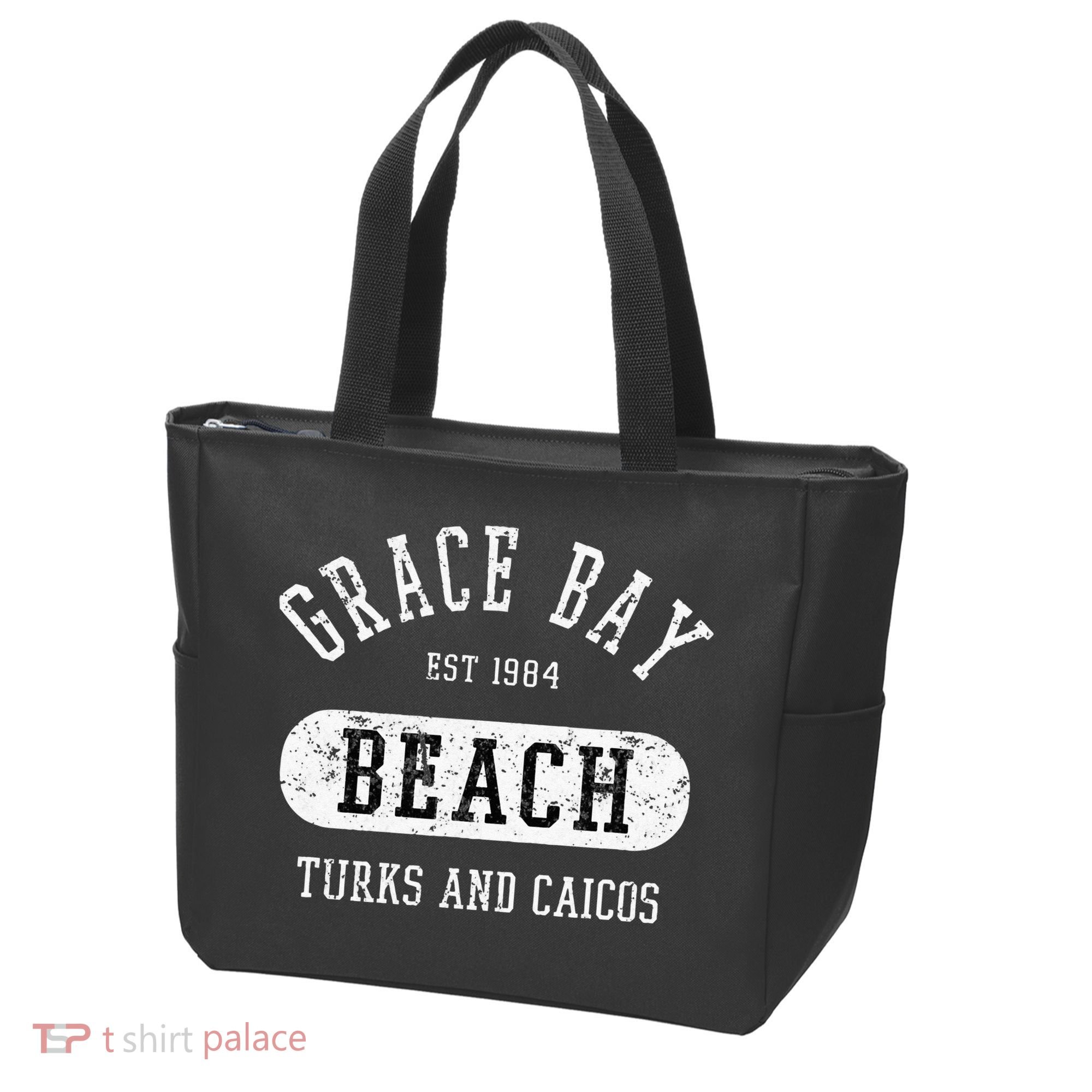 Retro College Style Grace Bay Turks & Caicos Distressed Tote Bag