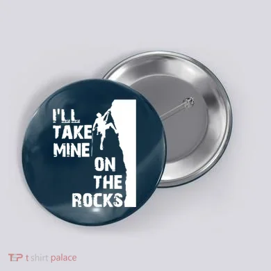 Rock Climbing Simple Classic Button