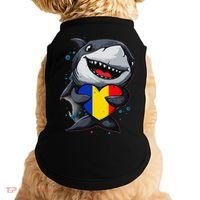 Romania Cute Shark Heart Romanian Flag Romanian Roots Doggie Tank thumb 0