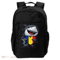 Romania Cute Shark Heart Romanian Flag Romanian Roots Backpack thumb 0
