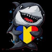 Romania Cute Shark Heart Romanian Flag Romanian Roots Coffee Mug thumb 5