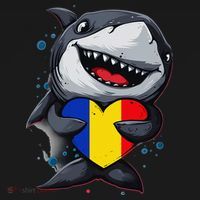 Romania Cute Shark Heart Romanian Flag Romanian Roots Ornament thumb 1