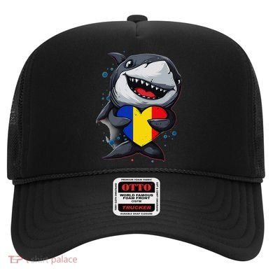 Romania Cute Shark Heart Romanian Flag Romanian Roots Hat