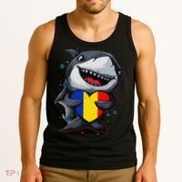 Romania Cute Shark Heart Romanian Flag Romanian Roots Tank Top thumb 3