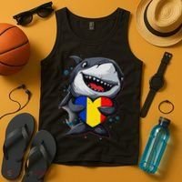 Romania Cute Shark Heart Romanian Flag Romanian Roots Tank Top thumb 4