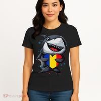 Romania Cute Shark Heart Romanian Flag Romanian Roots Women's T-Shirt thumb 4