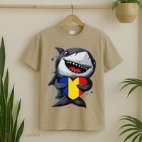 Romania Cute Shark Heart Romanian Flag Romanian Roots T-Shirt thumb 2