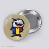 Romania Cute Shark Heart Romanian Flag Romanian Roots Button thumb 0