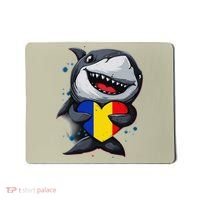 Romania Cute Shark Heart Romanian Flag Romanian Roots Mousepad thumb 0