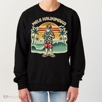 Retro Christmas Surf Mele Kalikimaka Santa Shaka Hawaii Gift Women's Sweatshirt thumb 0