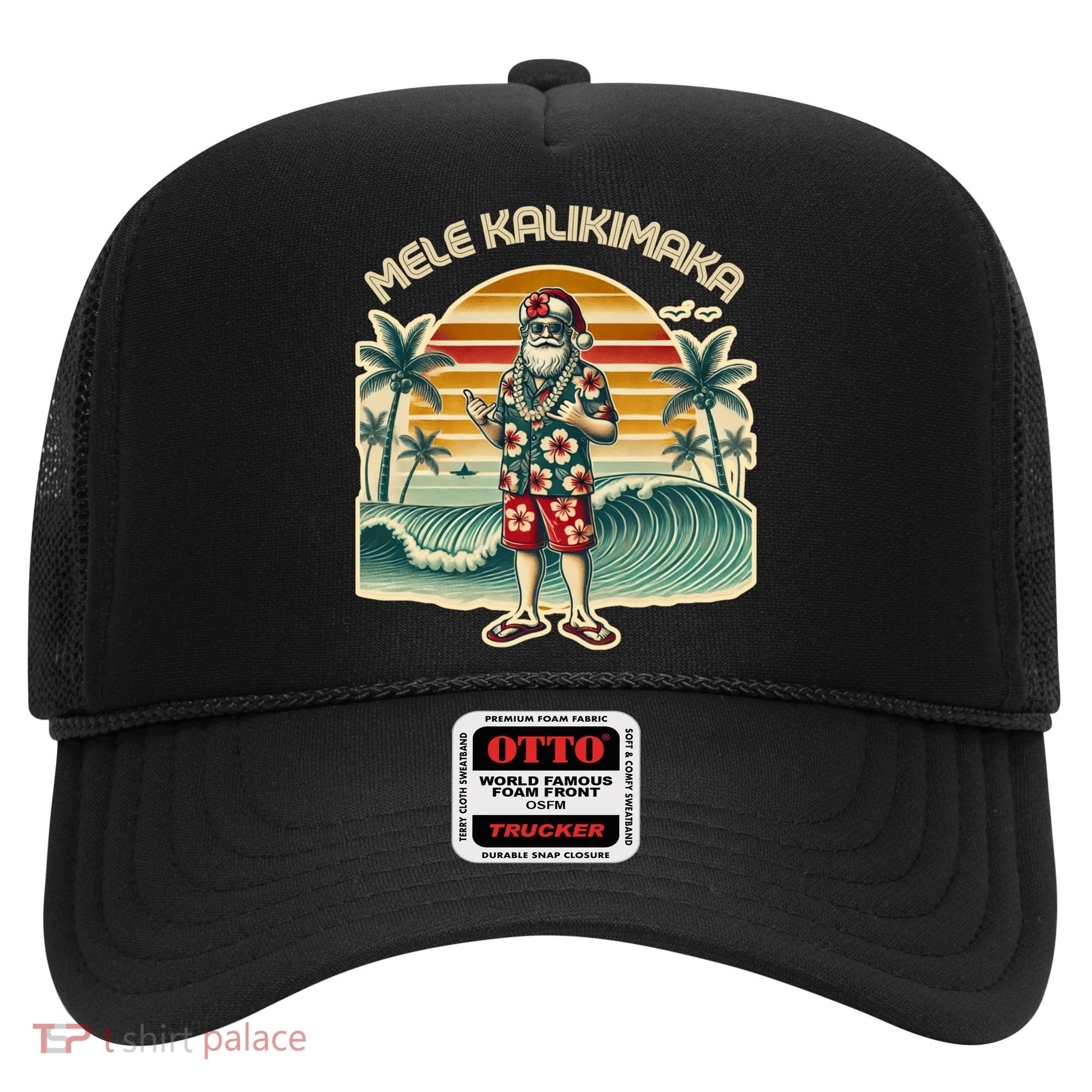 Retro Christmas Surf Mele Kalikimaka Santa Shaka Hawaii Gift Hat
