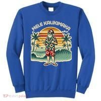 Retro Christmas Surf Mele Kalikimaka Santa Shaka Hawaii Gift Sweatshirt thumb 0