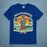 Retro Christmas Surf Mele Kalikimaka Santa Shaka Hawaii Gift T-Shirt thumb 5