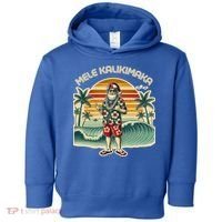 Retro Christmas Surf Mele Kalikimaka Santa Shaka Hawaii Gift Toddler Hoodie thumb 0
