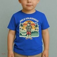 Retro Christmas Surf Mele Kalikimaka Santa Shaka Hawaii Gift Toddler T-Shirt thumb 2
