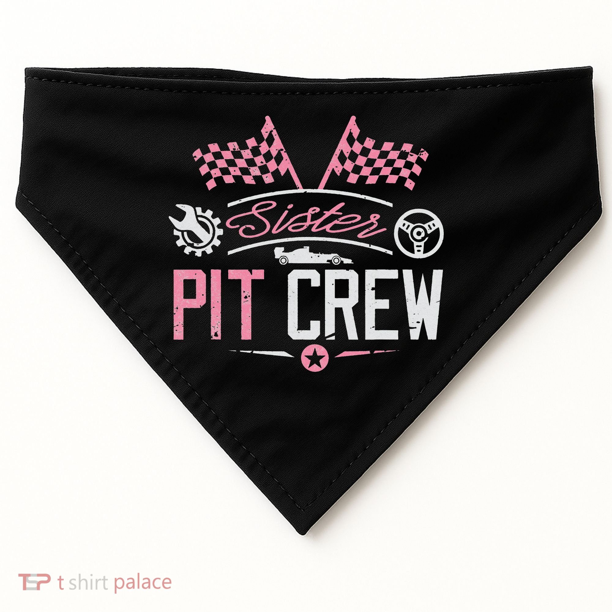 Racing Car Sister Racer Sister Pit Crew  USA-Made Doggie Bandana