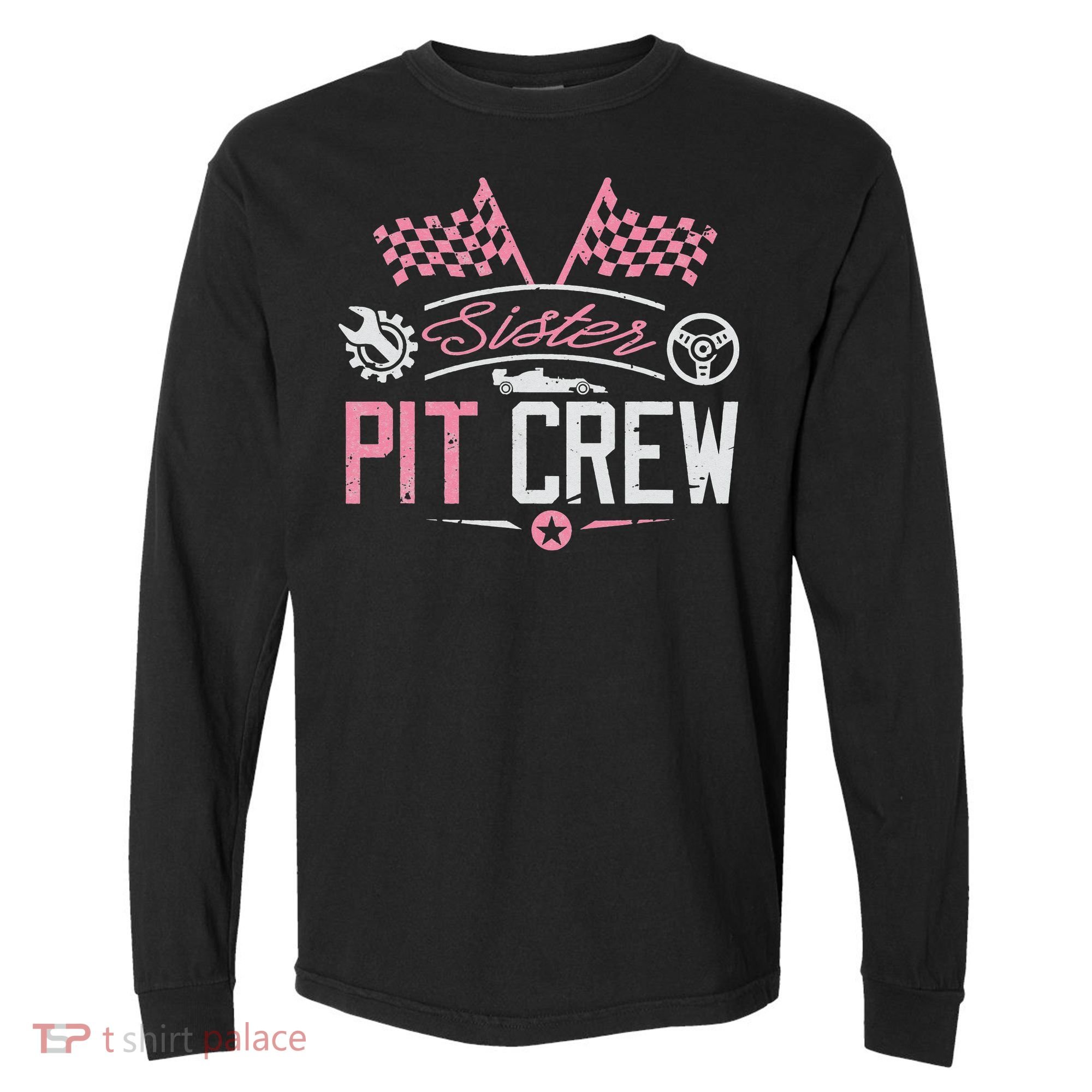 Racing Car Sister Racer Sister Pit Crew  Comfort Colors Heavyweight Long Sleeve T-Shirt