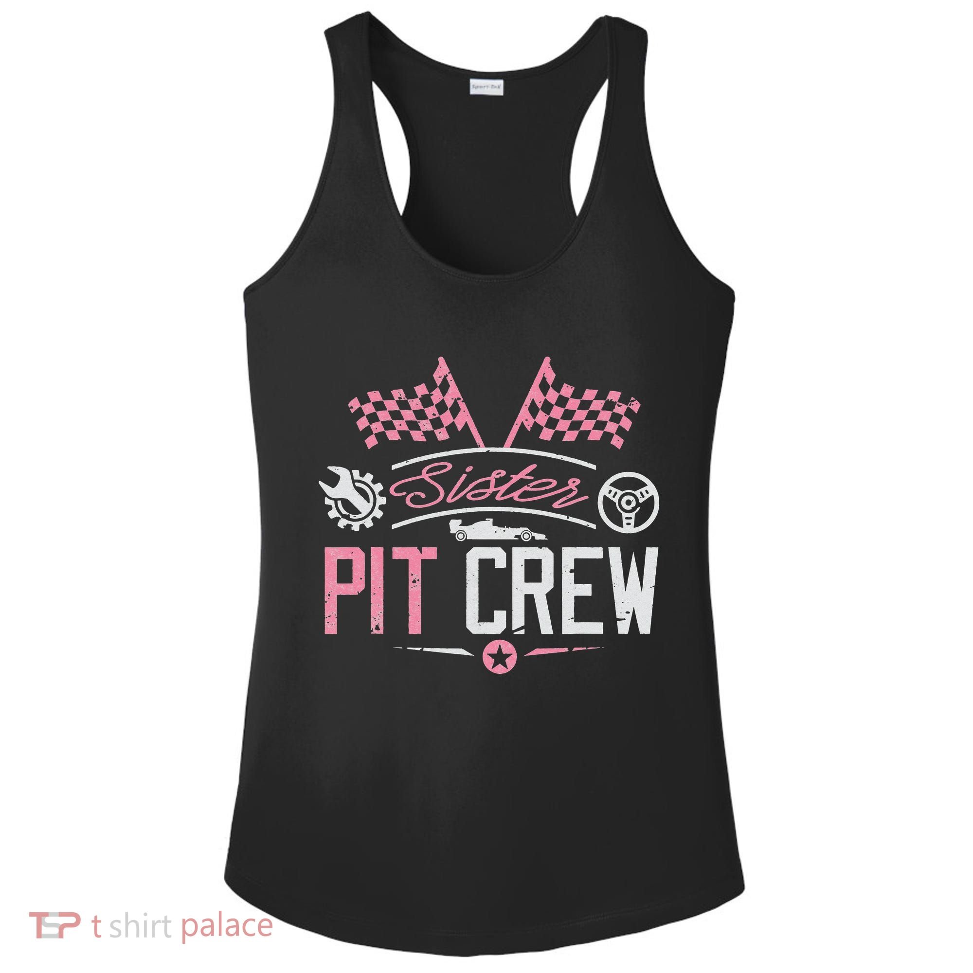 Racing Car Sister Racer Sister Pit Crew  Ladies PosiCharge Competitor Racerback Tank