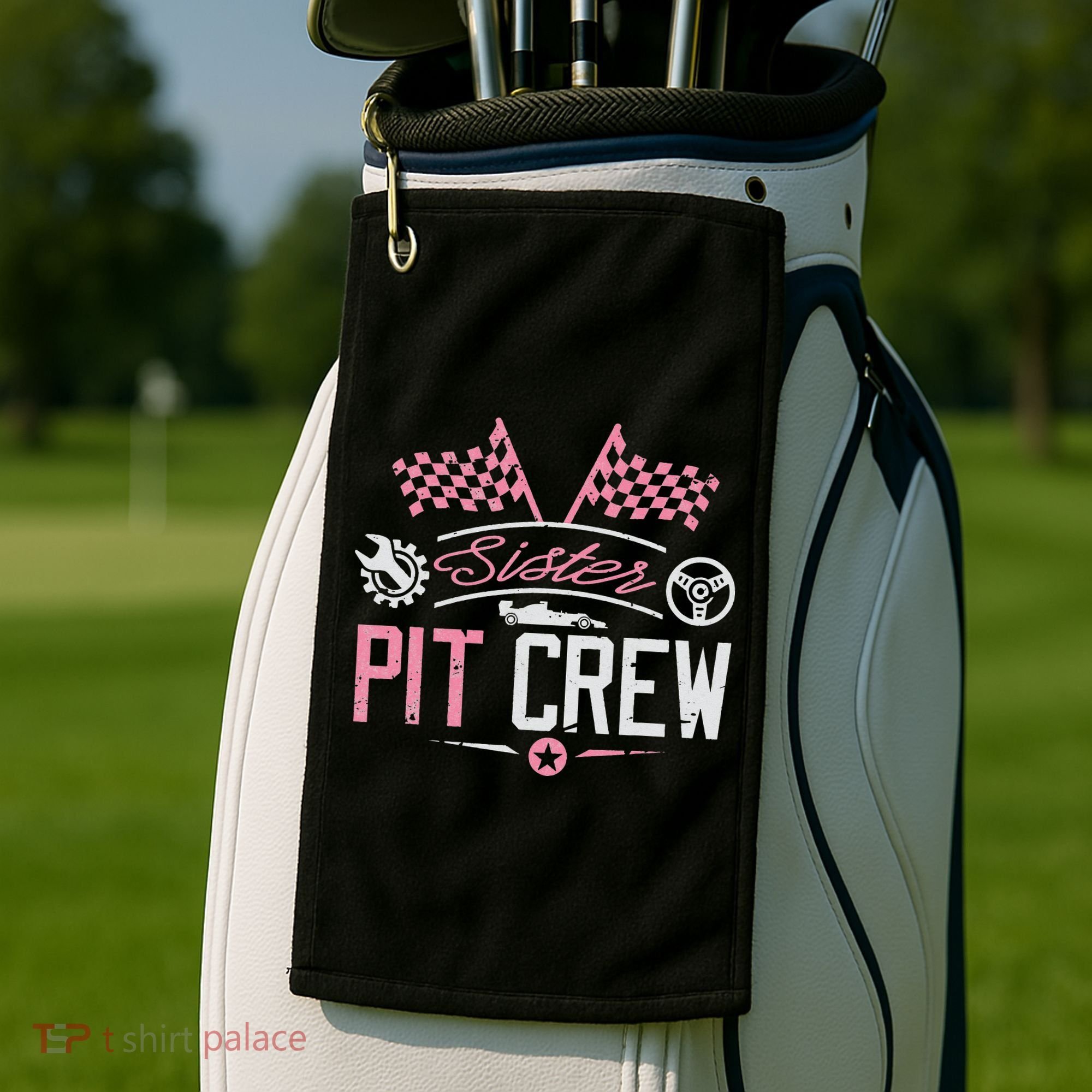 Racing Car Sister Racer Sister Pit Crew  Golf Towel