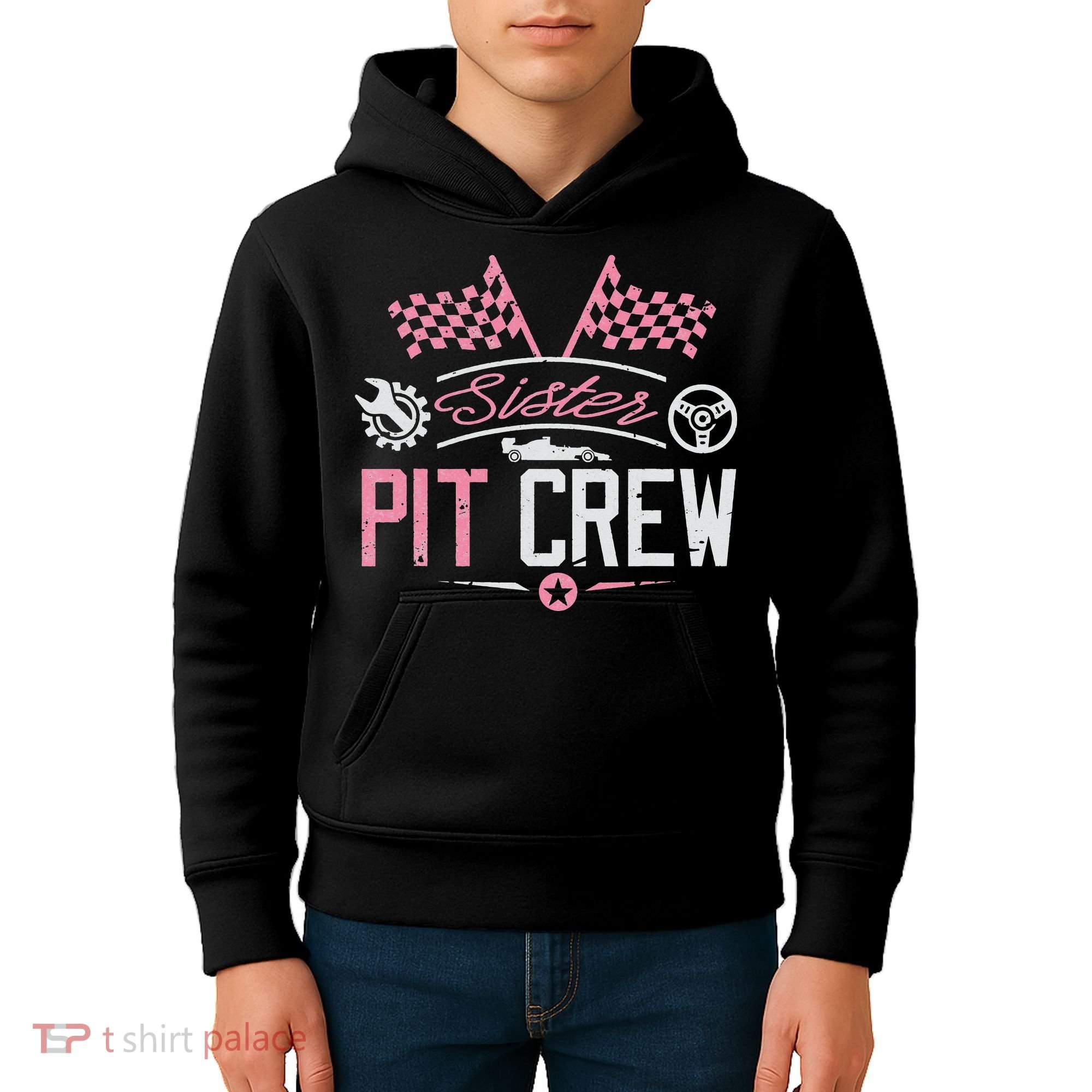 Racing Car Sister Racer Sister Pit Crew  Kids Hoodie