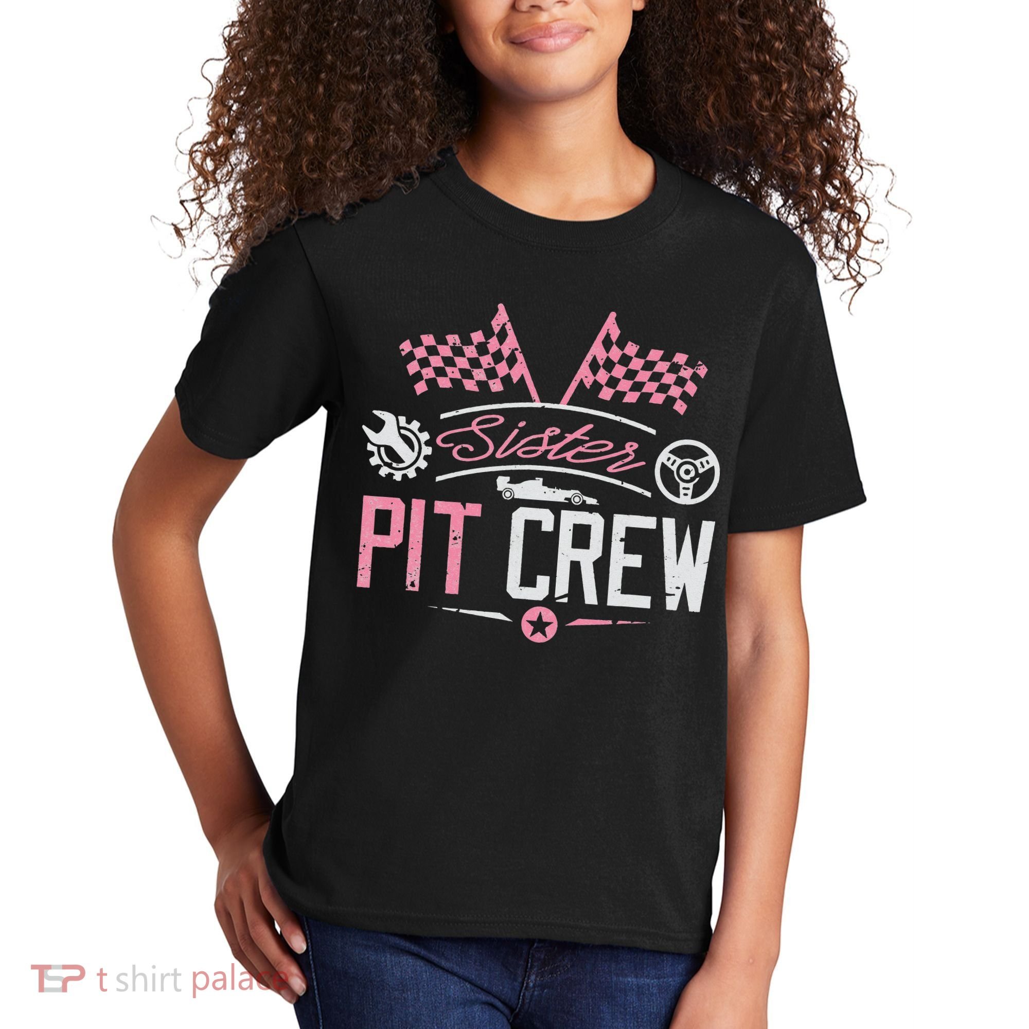 Racing Car Sister Racer Sister Pit Crew  Kids T-Shirt