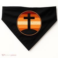 Retro Cross Sunset USA-Made Doggie Bandana thumb 0