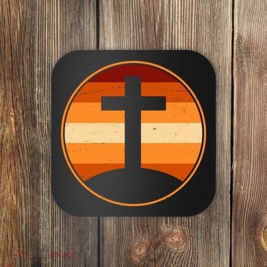 Retro Cross Sunset Coaster