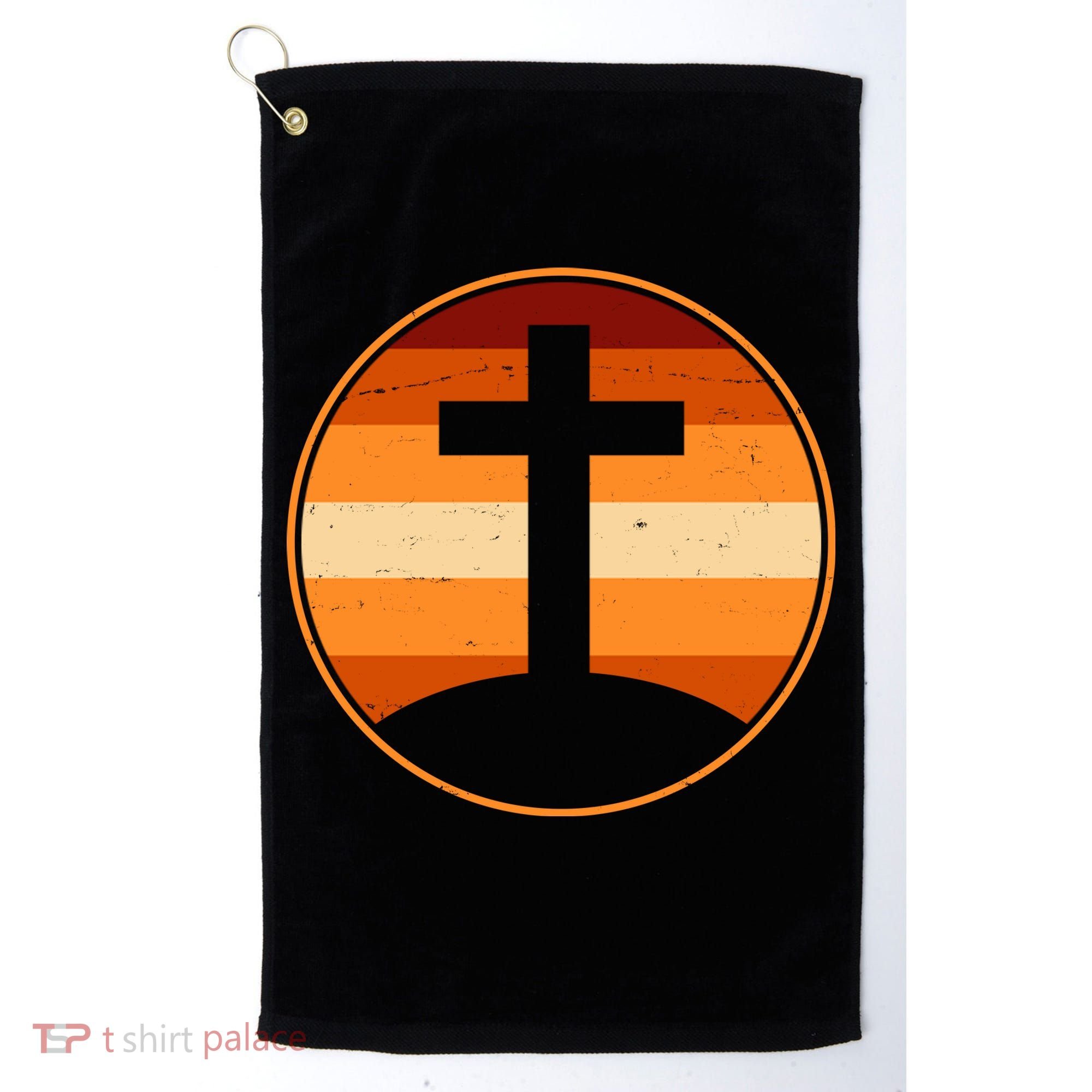 Retro Cross Sunset Golf Towel