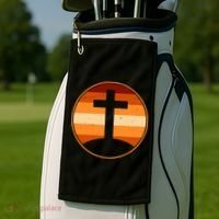Retro Cross Sunset Golf Towel thumb 2