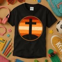 Retro Cross Sunset Kids T-Shirt thumb 3