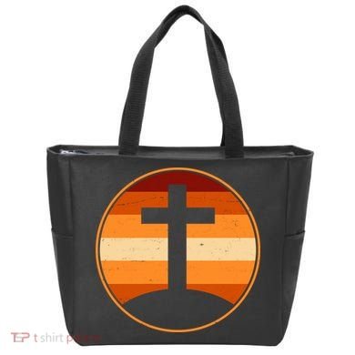 Retro Cross Sunset Tote Bag
